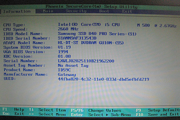 27-Gateway-ID59C-HD52D-CPU交換後-初起動-BIOSでCPUの確認
