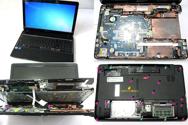 電源ボタンが破損したノートパソコンの応急修理！『Gateway NV56R H54D 